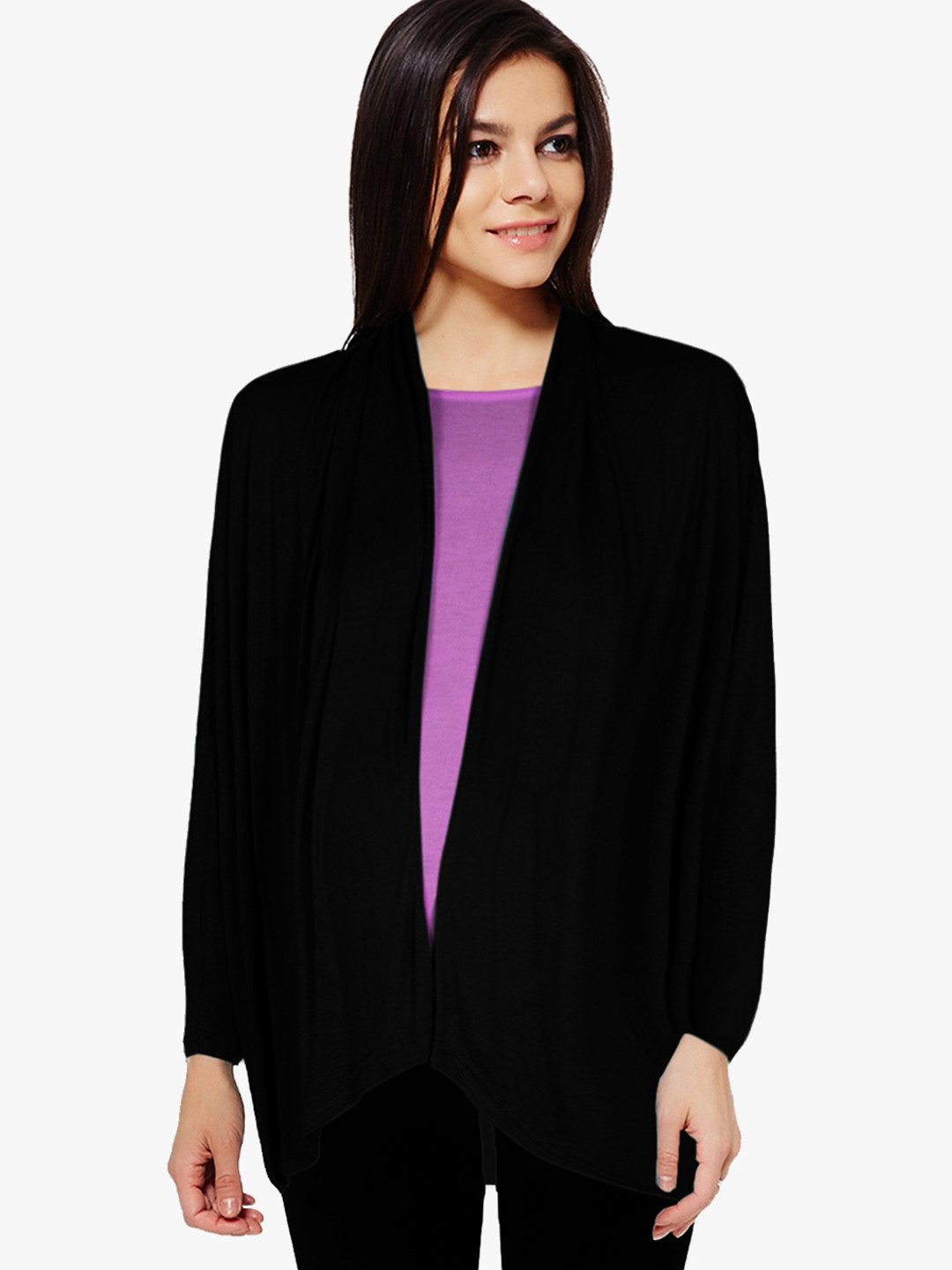 Buy Black Solid Shrug Shrug for Women 7178732 Myntra