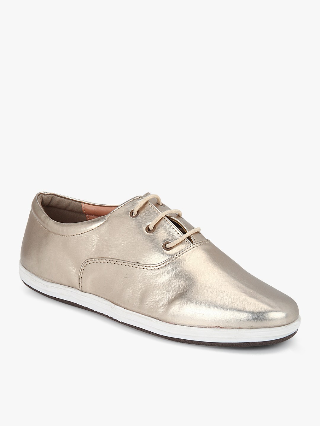 Buy Golden Metallic Oxford Lifestyle Shoes - Casual Shoes for Women ...