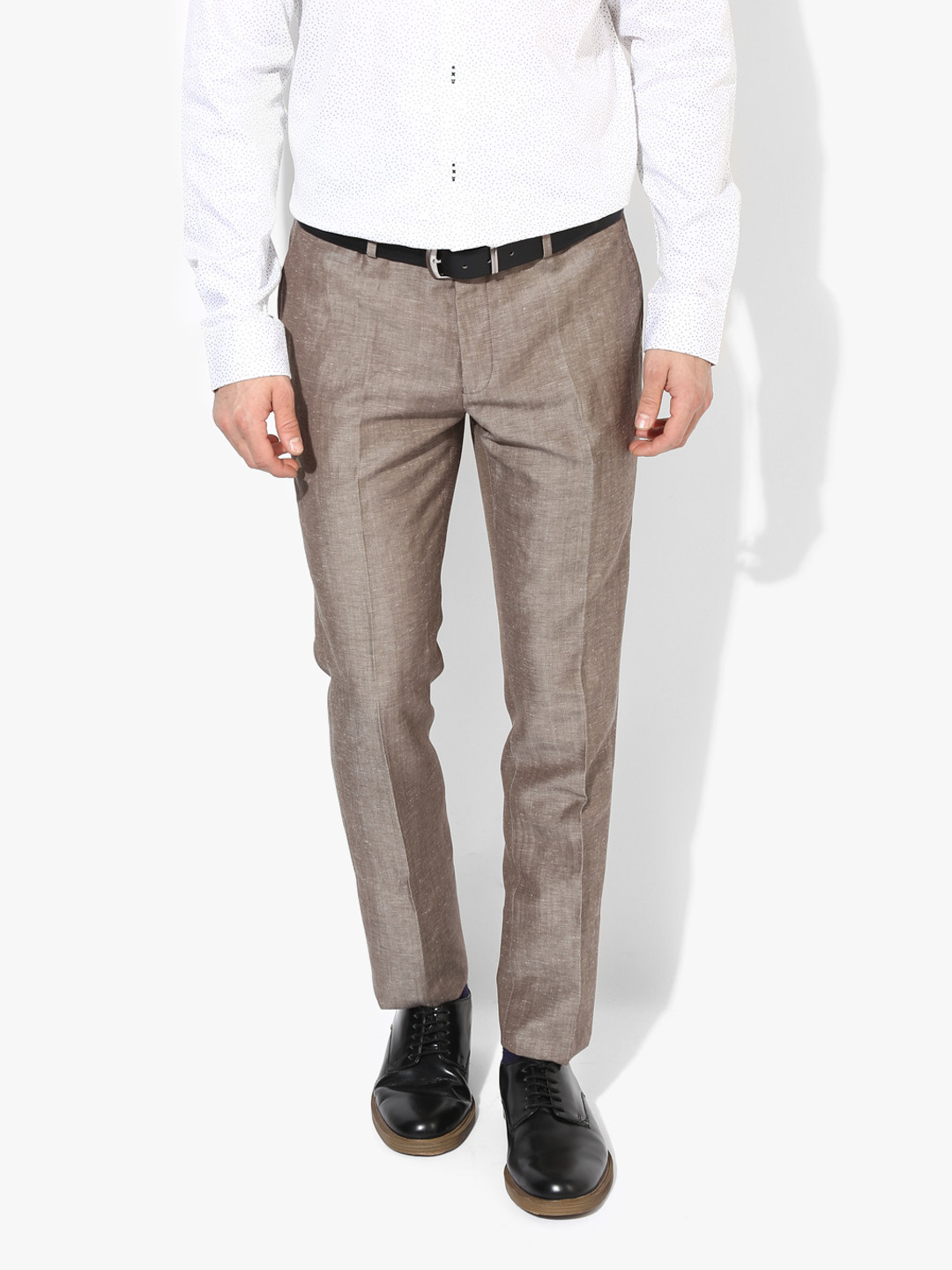 Buy Brown Solid Regular Fit Formal Trouser Trousers for Men 7178514