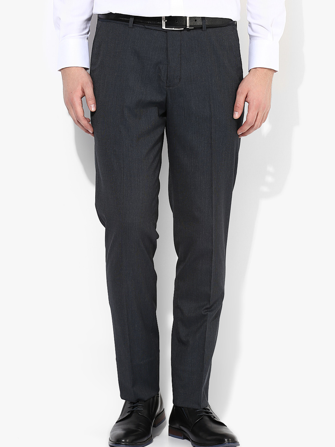 Buy Dark Grey Solid Slim Fit Formal Trouser Trousers for Men 7177918