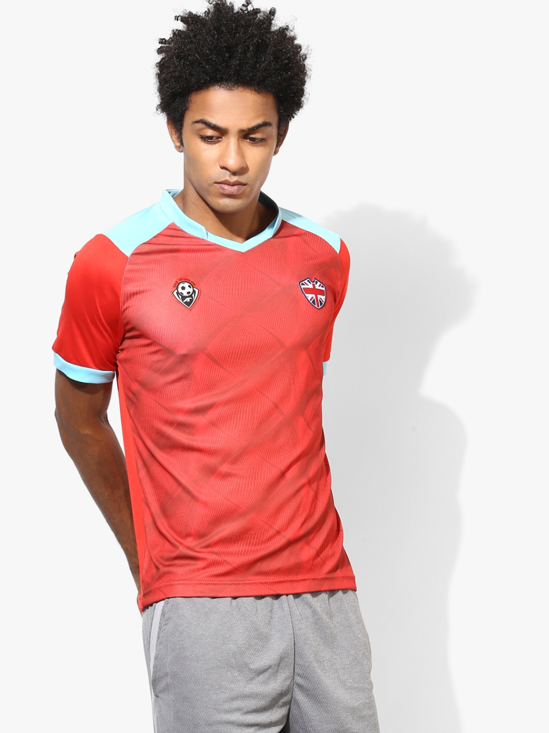 Buy Soccer Red V Neck T Shirt - Tshirts for Men 7220281 | Myntra