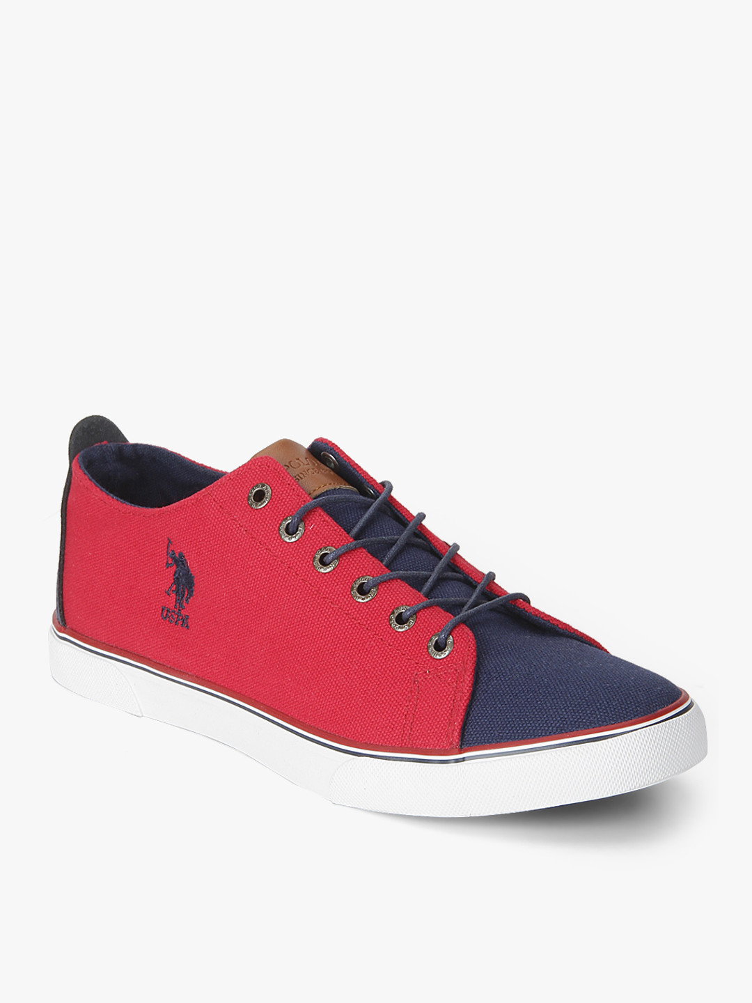 Buy U.S. Polo Assn. Men Red &amp; Navy Blue Sneakers Casual