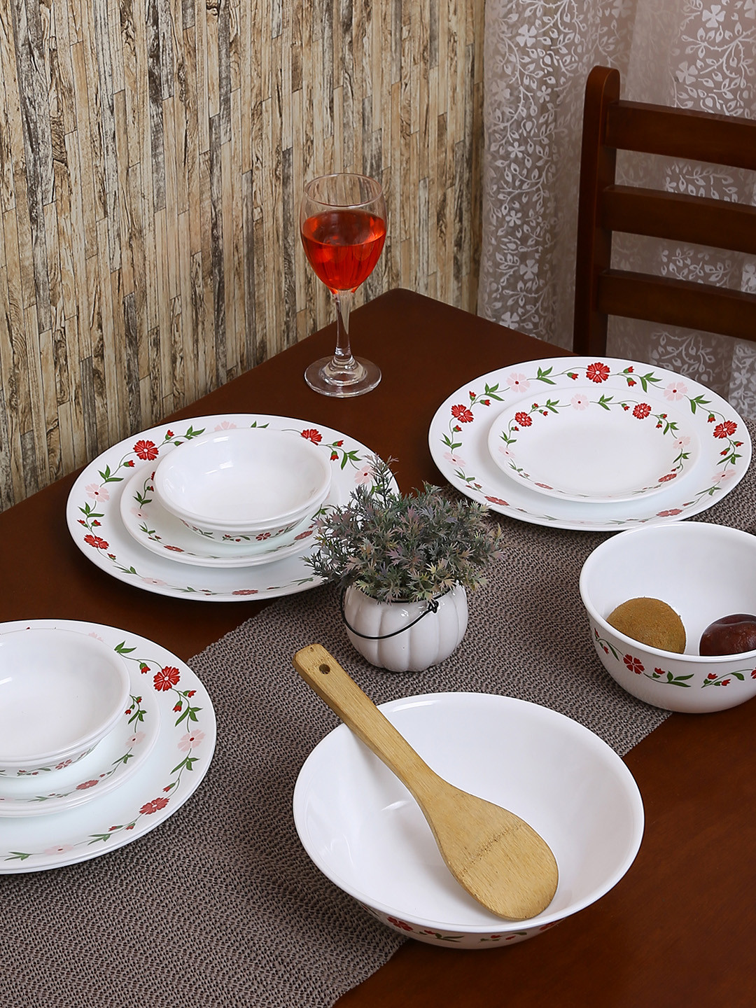 Buy Corelle White 20 Pieces Printed Dinner Set Dinnerware for Unisex