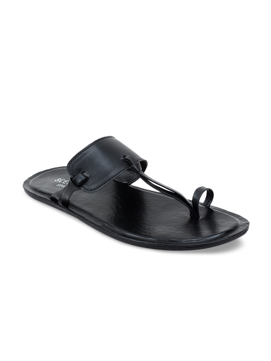 Buy SCENTRA Men Black Solid One Toe Sandals - Sandals for Men 8475173 ...