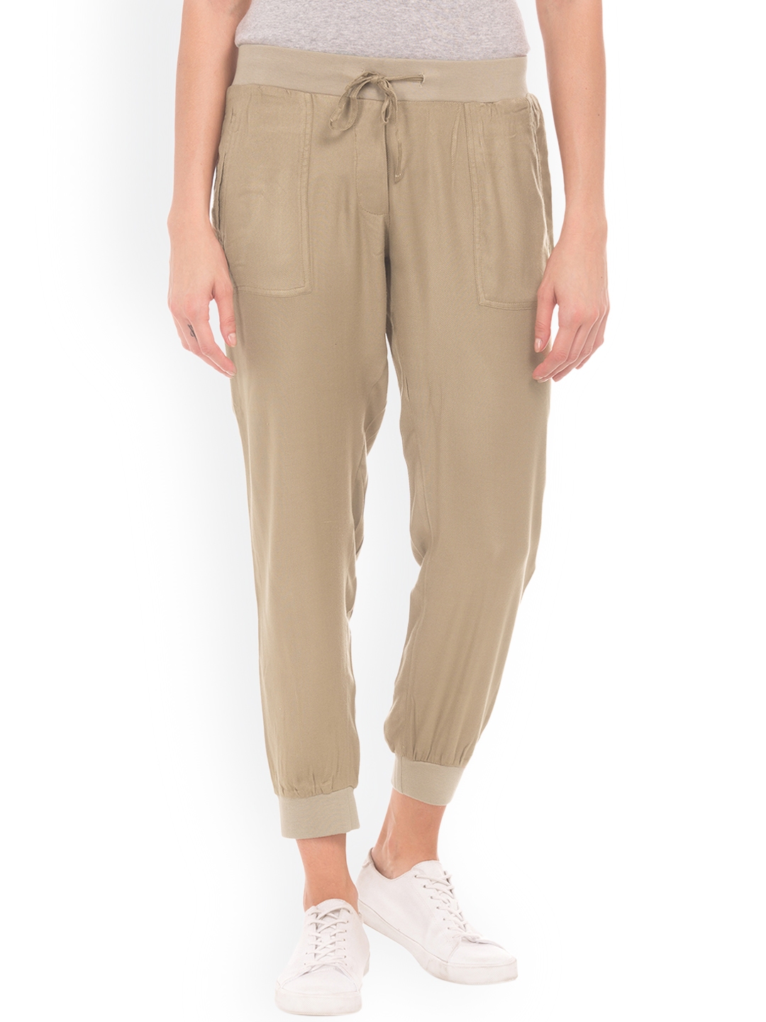 womens joggers beige