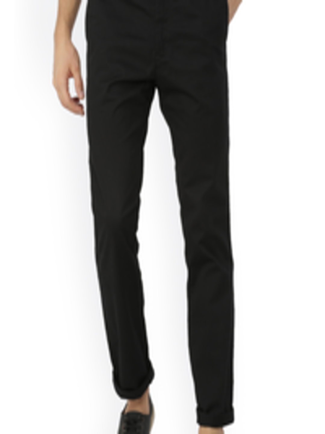 Buy RARE RABBIT Men Black Slim Fit Solid Regular Trousers - Trousers ...