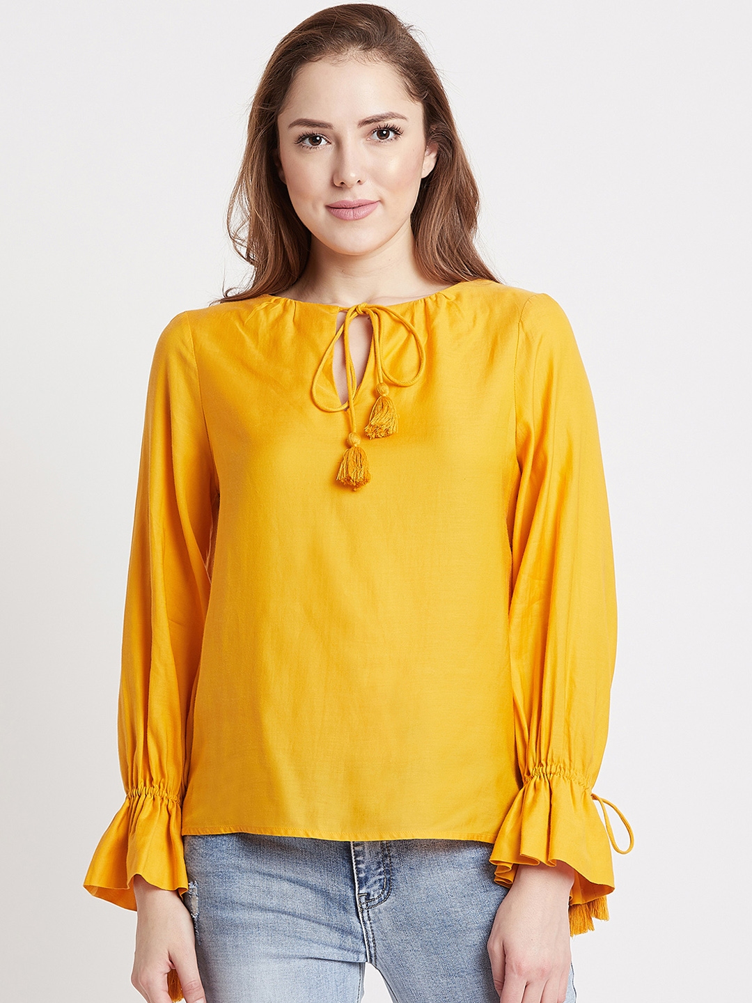 Buy COVER STORY Women Mustard Yellow Solid Top Tops For Women 8528319   53761312 3383 4593 9ee7 221f4bc1d4fc1547765201600 1 