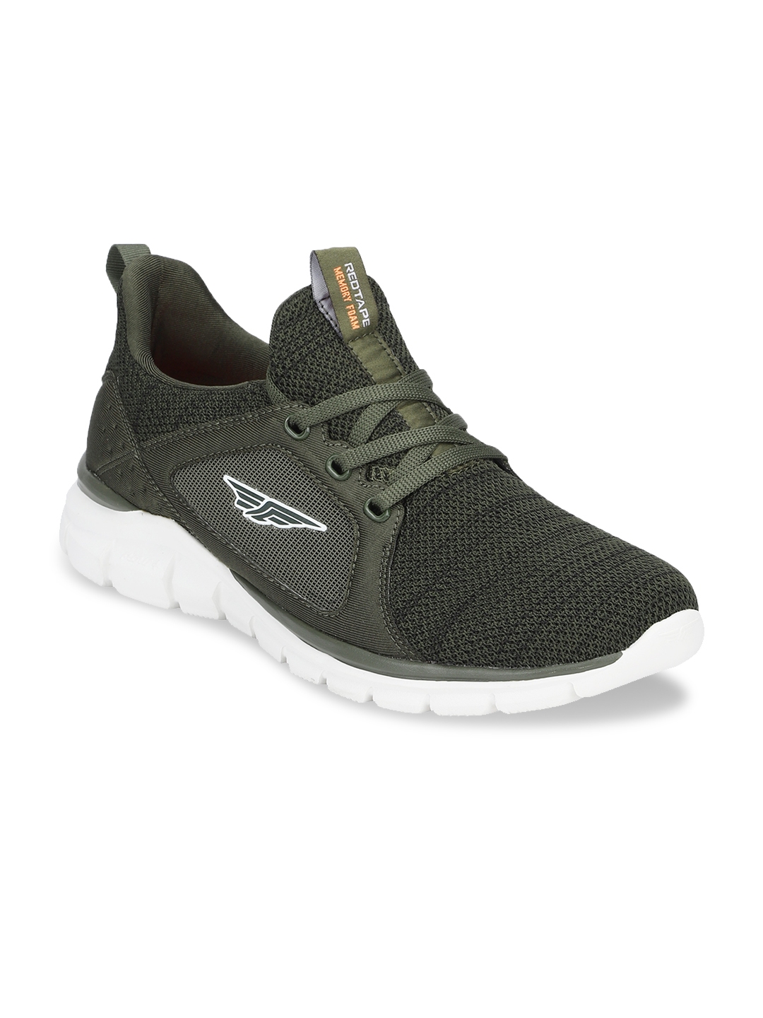 red tape men olive green mesh walking shoes