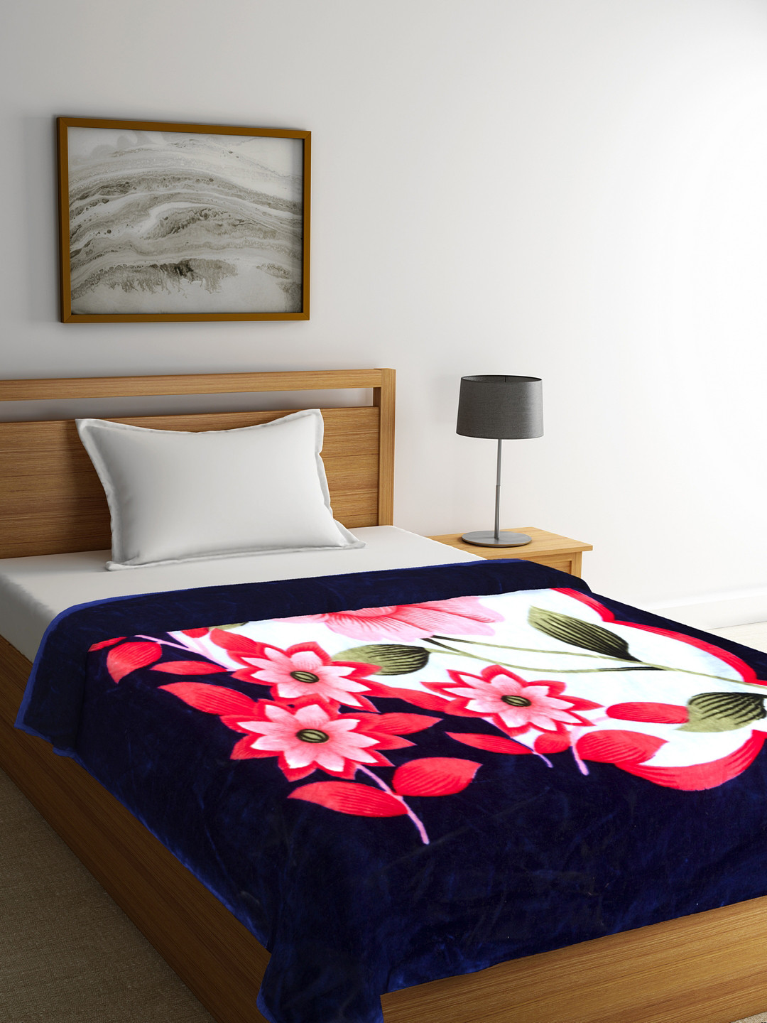 Buy BOMBAY DYEING Multicoloured Floral Heavy Winter 600 GSM Single Bed