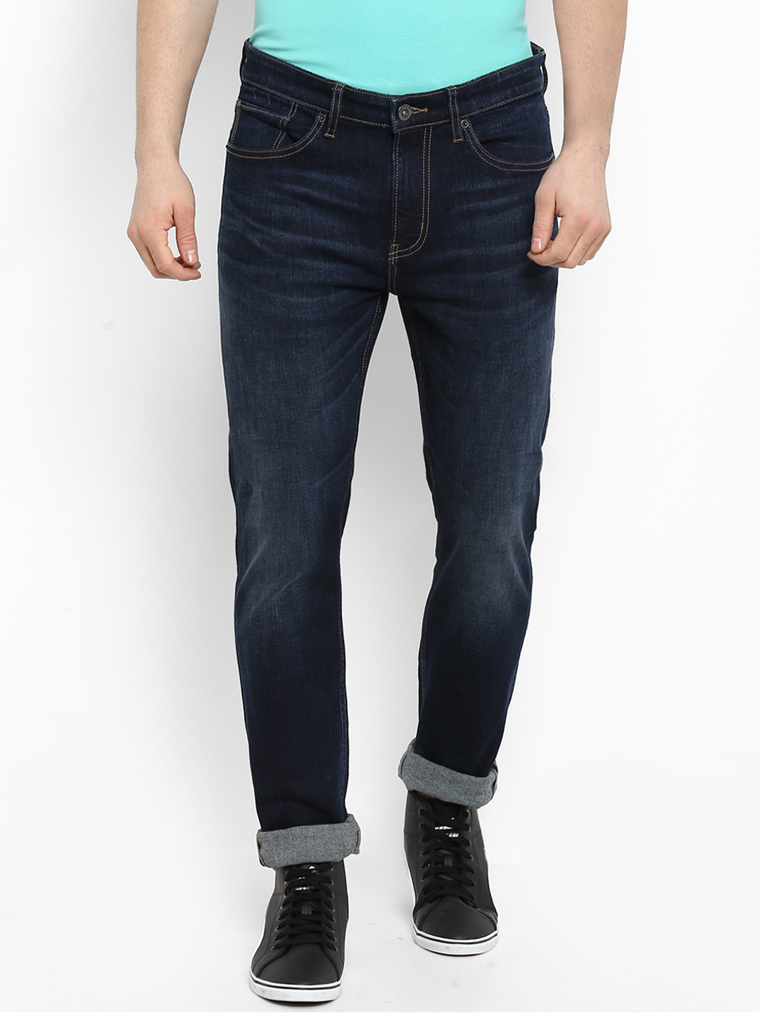 Buy Red Tape Men Blue Skinny Fit Mid Rise Clean Look Stretchable Jeans