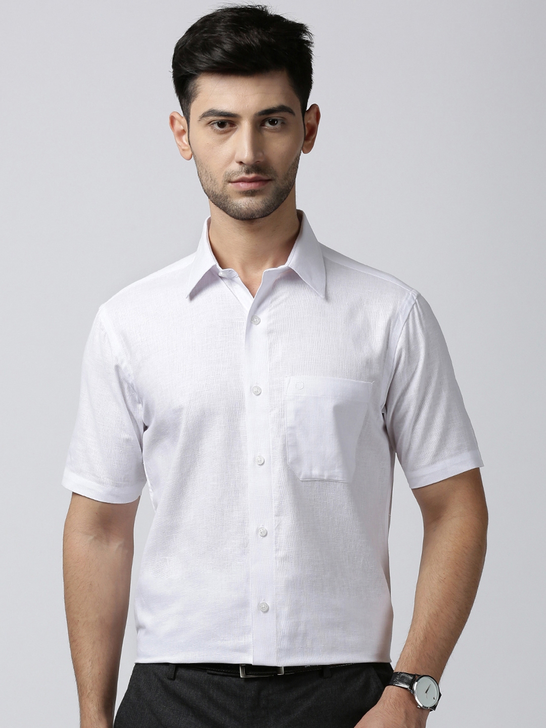 Buy Jansons Men White Regular Fit Solid Formal Shirt - Shirts for Men ...