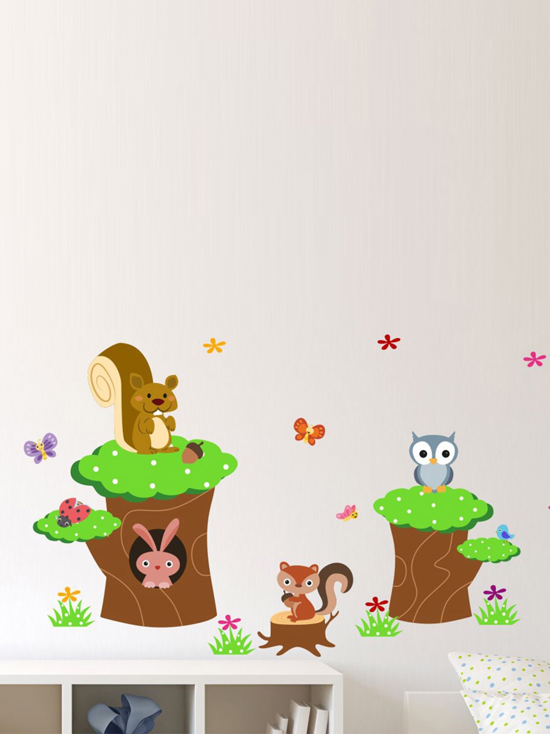 Buy Asian Paints Wall Ons Multi Coloured Animals & Trees Wall Sticker