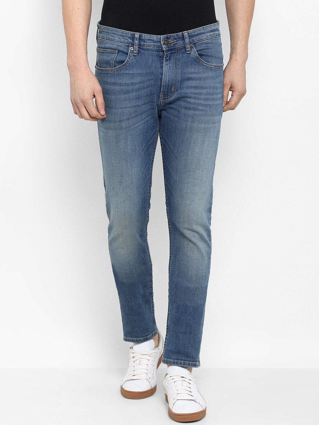 Buy Red Tape Men Blue Skinny Fit Mid Rise Clean Look Stretchable Jeans