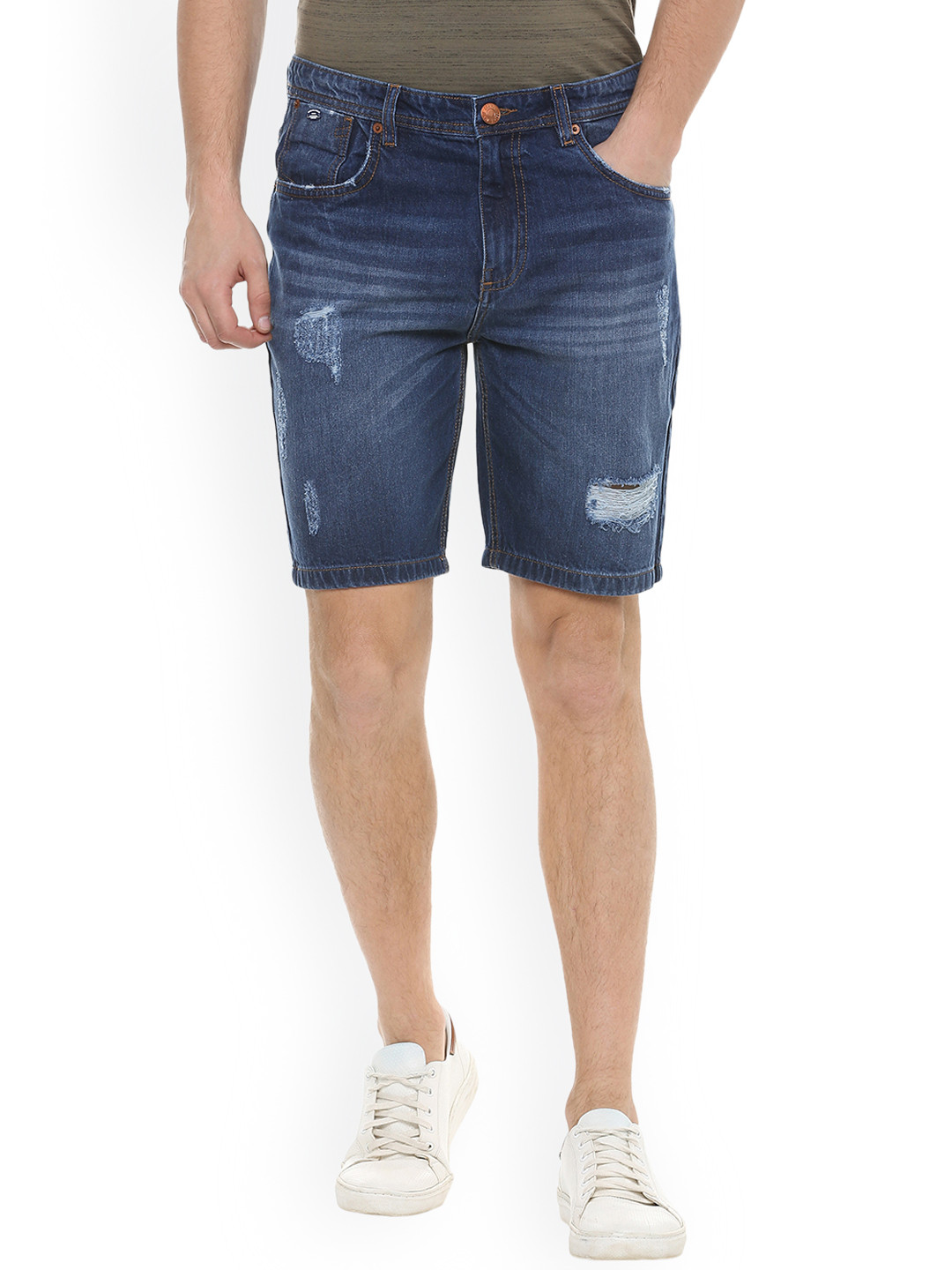 Buy People Men Blue Solid Regular Fit Denim Shorts Shorts for Men