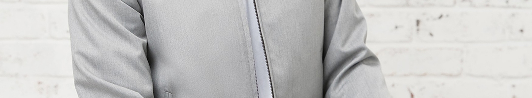 Buy Next Men Grey Solid Bomber Jacket - Jackets for Men 8677753 | Myntra