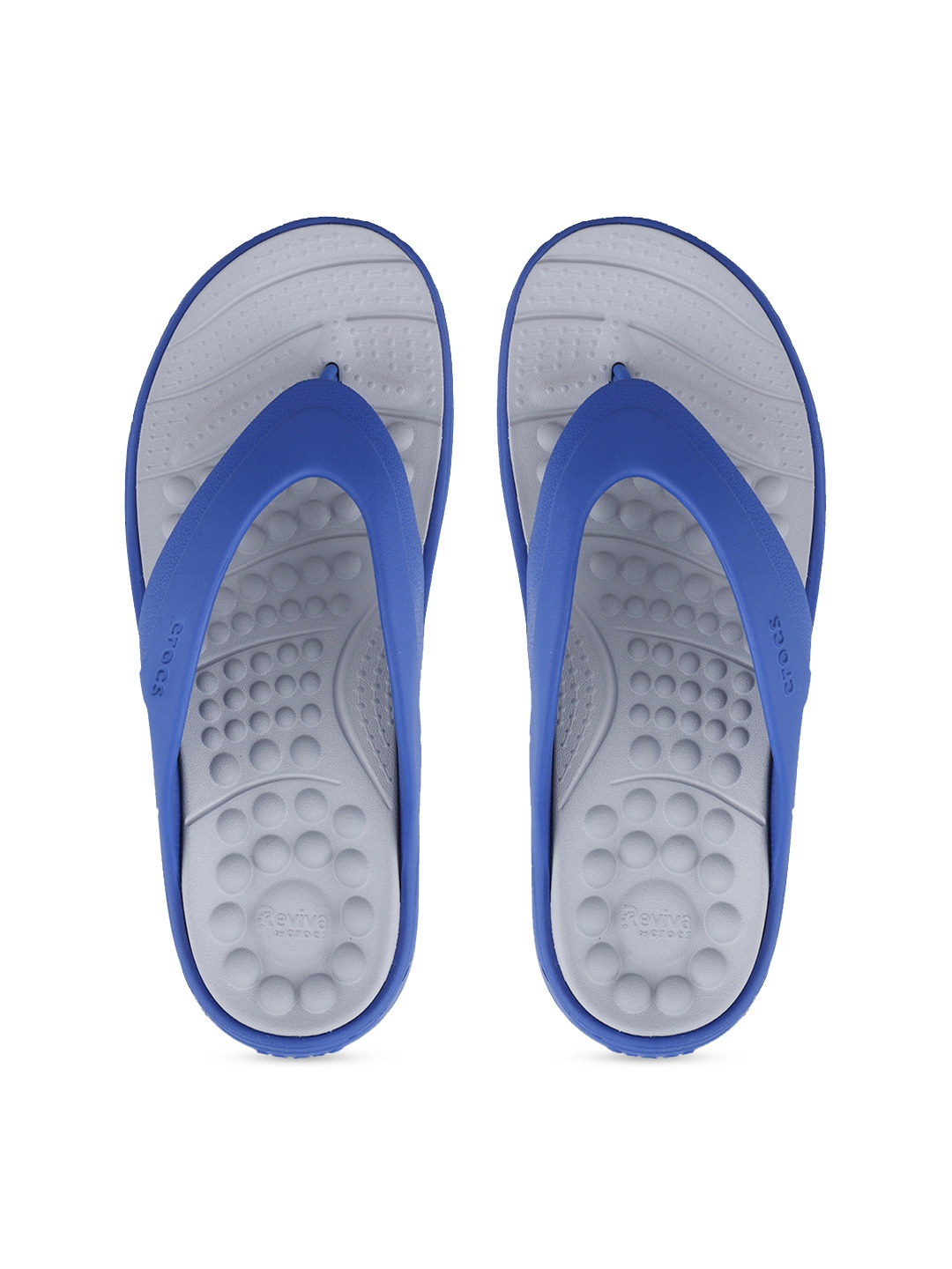 Buy Crocs Reviva Unisex Blue Solid Slip On - Flip Flops for Unisex ...
