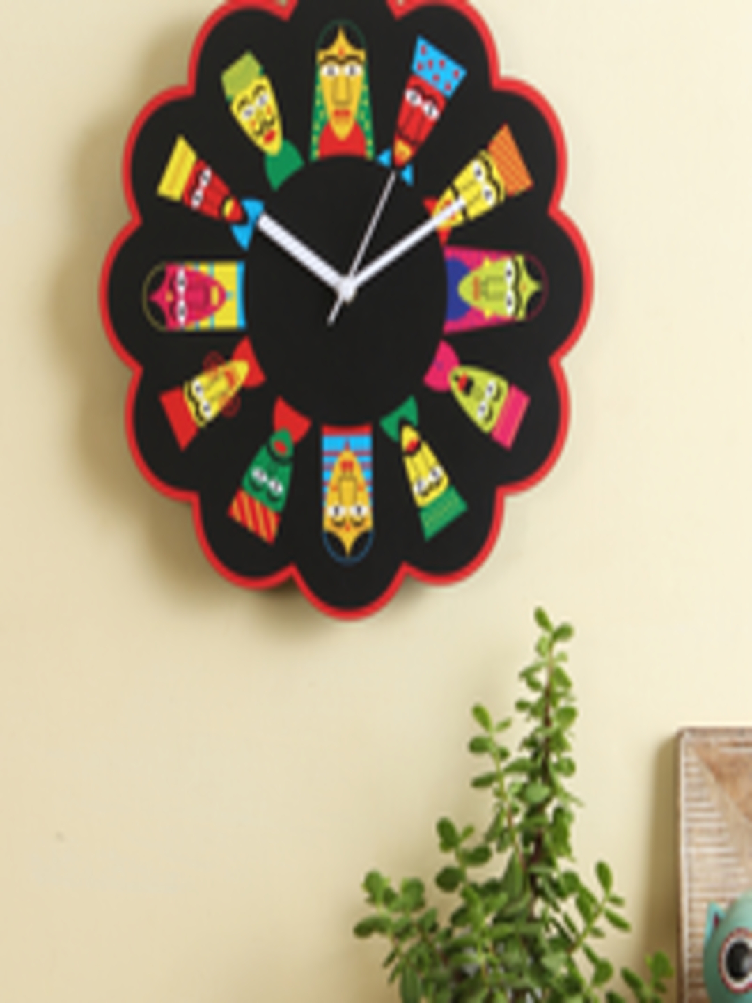 Buy RANGRAGE Black Handcrafted Quirky Printed Analogue Wall Clock Clocks for Unisex 8394771
