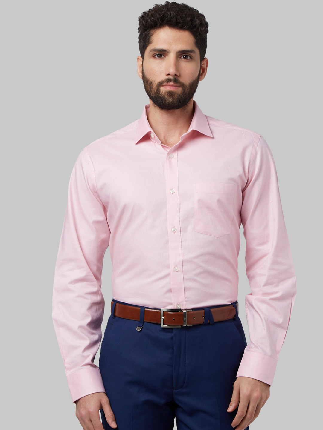 Buy Park Avenue Men Pink Regular Fit Solid Formal Shirt Shirts for Men 8405341 Myntra