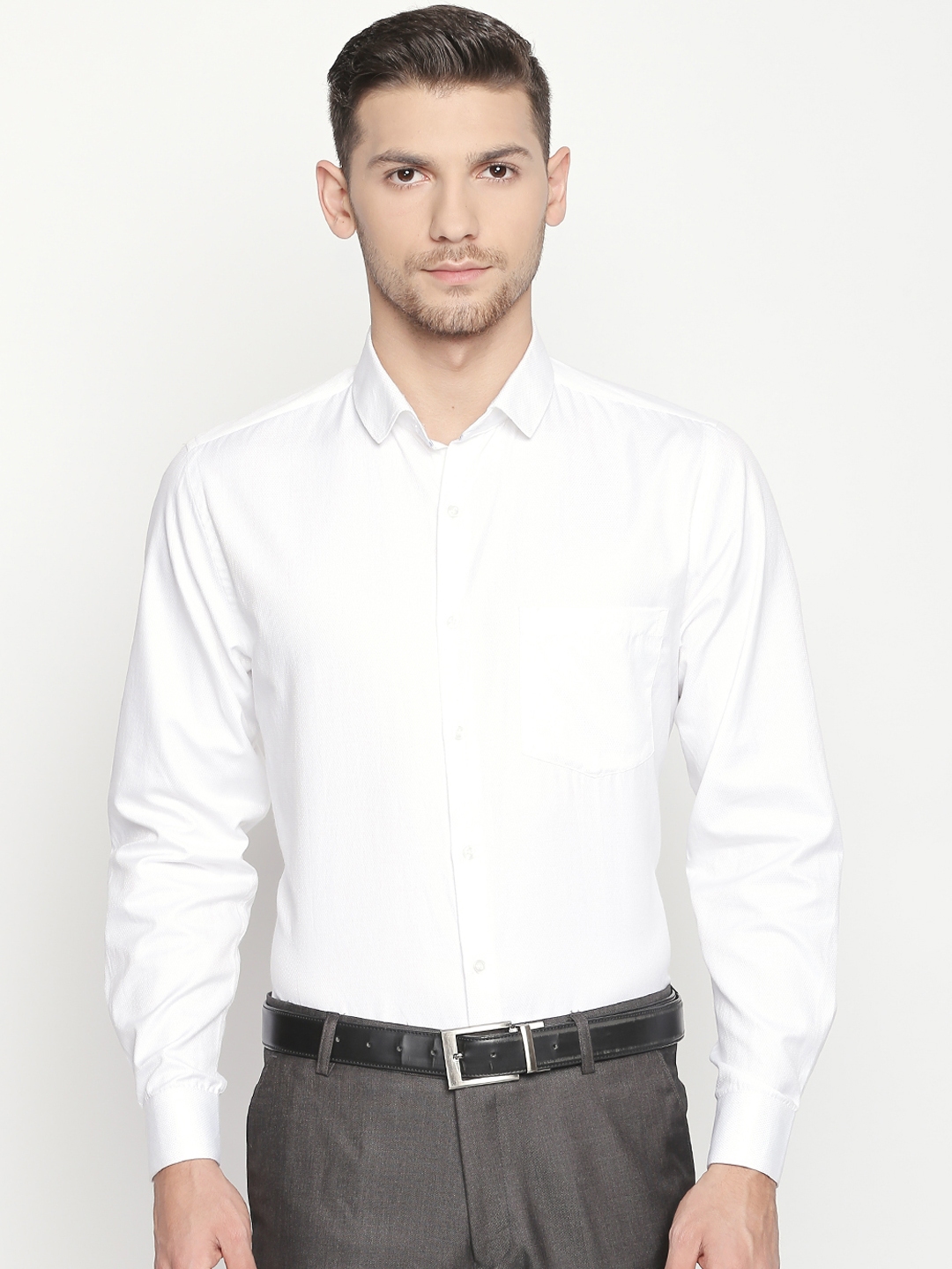 Buy Solemio Men White Regular Fit Solid Formal Shirt - Shirts for Men ...