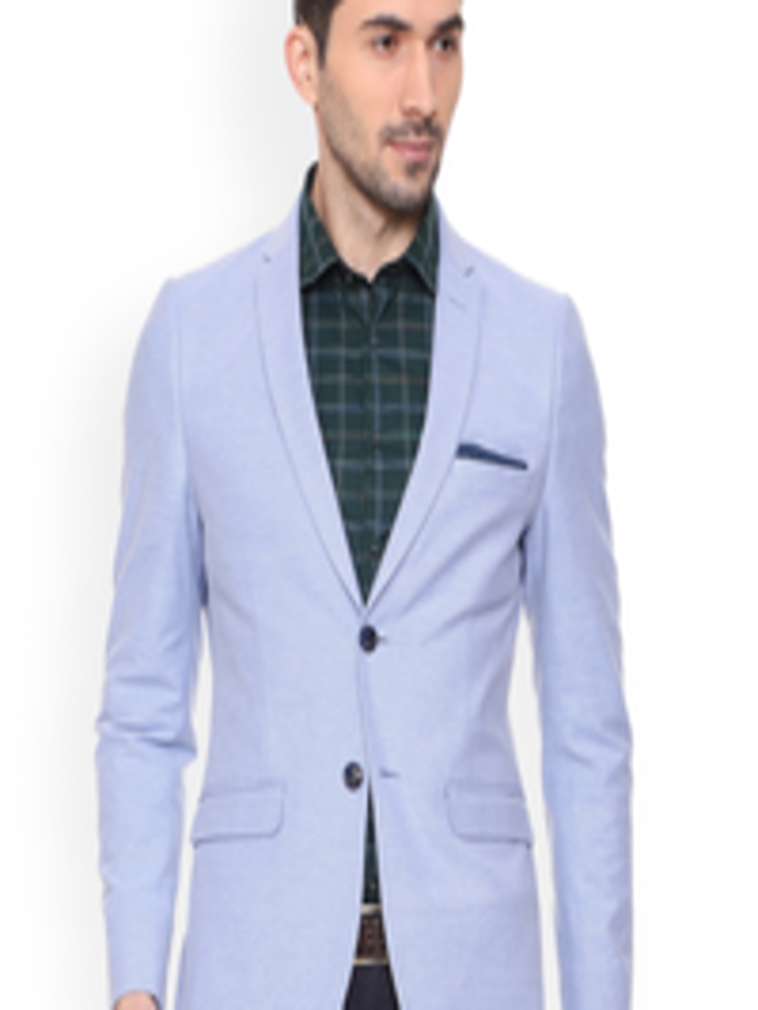 Buy Louis Philippe Men Blue Single Breasted Blazer - Blazers for Men 8395909 | Myntra