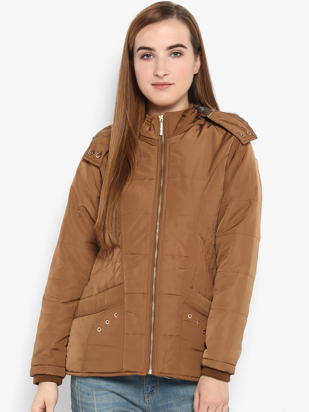 Buy Monte Carlo Women Brown Solid Lightweight Puffer Jacket - Jackets for Women 8375799 | Myntra