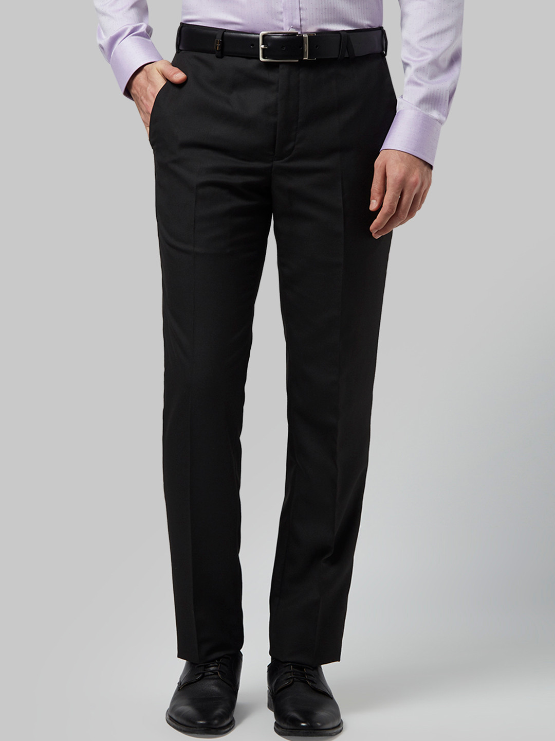 Buy Park Avenue Men Black Slim Fit Solid Formal Trousers Trousers for Men 8404179 Myntra