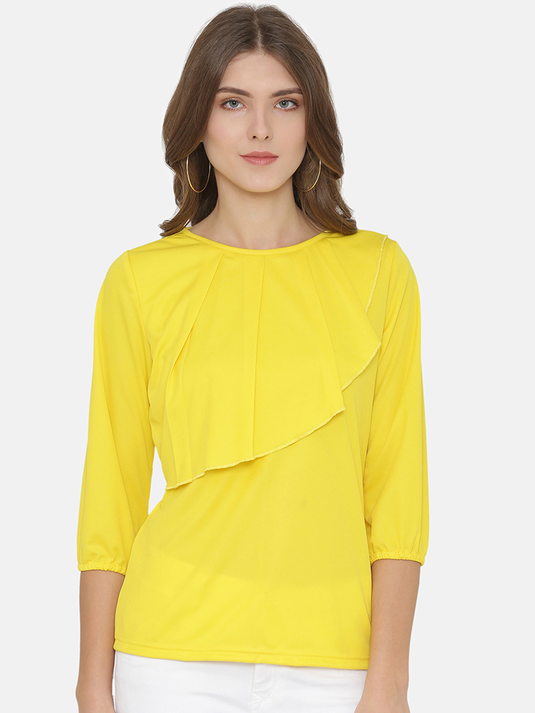 Buy Yaadleen Women Yellow Solid Top Tops for Women 8378881 Myntra