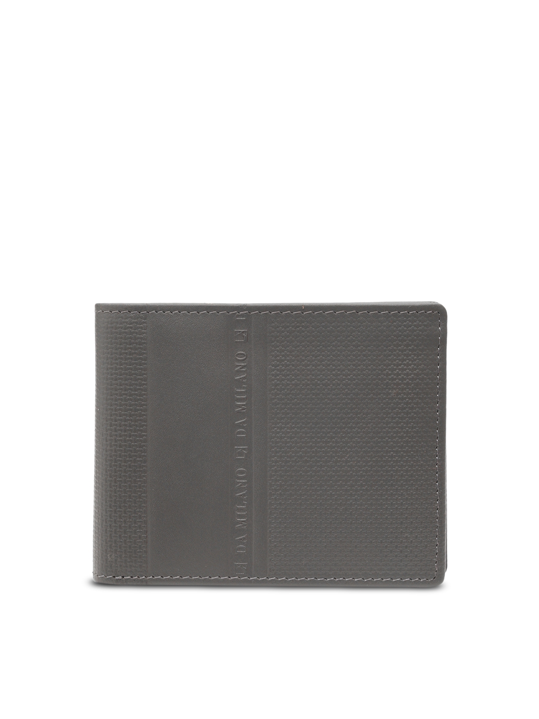 Buy Da Milano Men Grey Textured Two Fold Leather Wallet - Wallets for ...