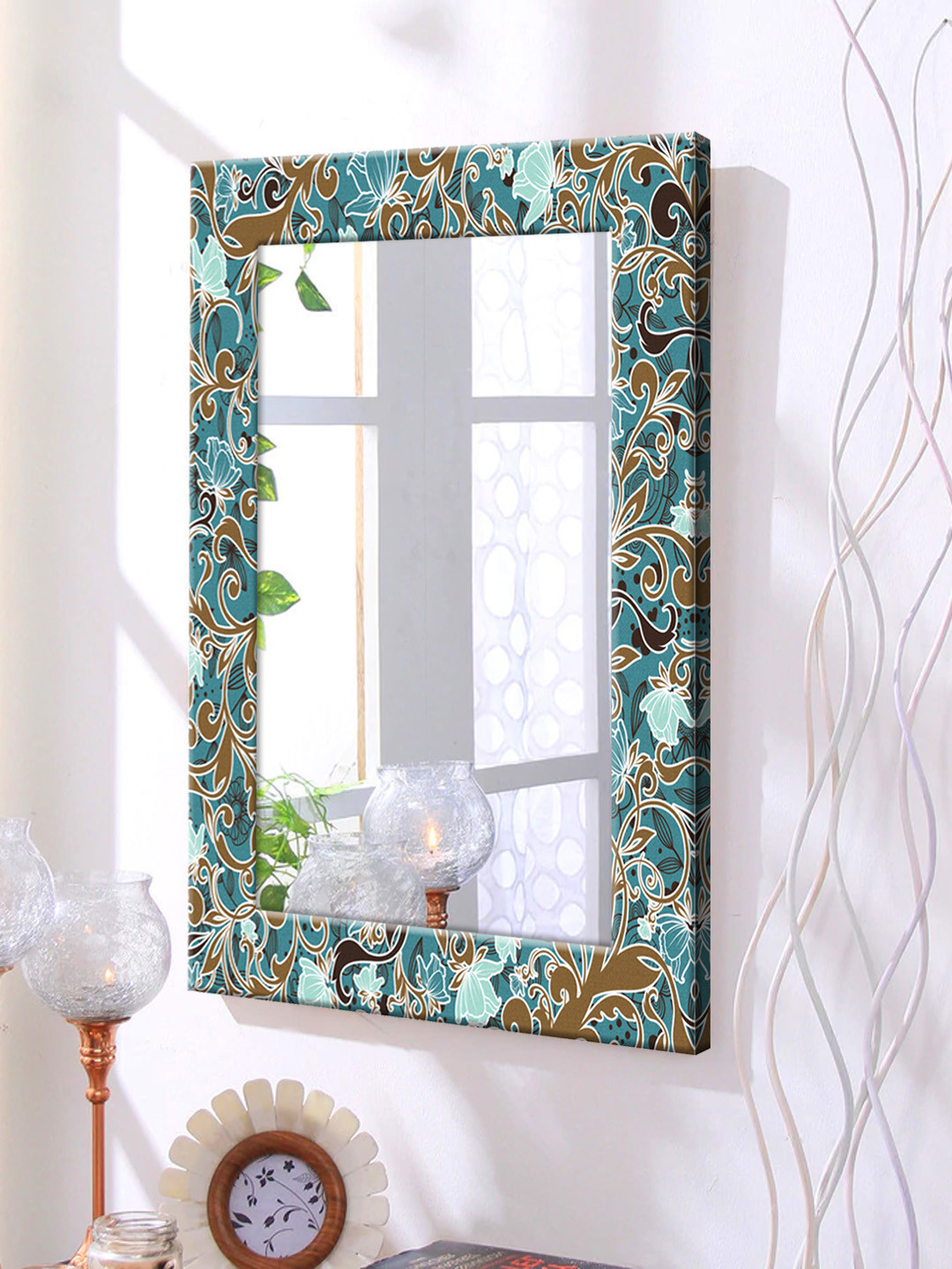 Buy 999Store Blue Framed Wall Mirror Mirrors for Unisex 8443653 Myntra