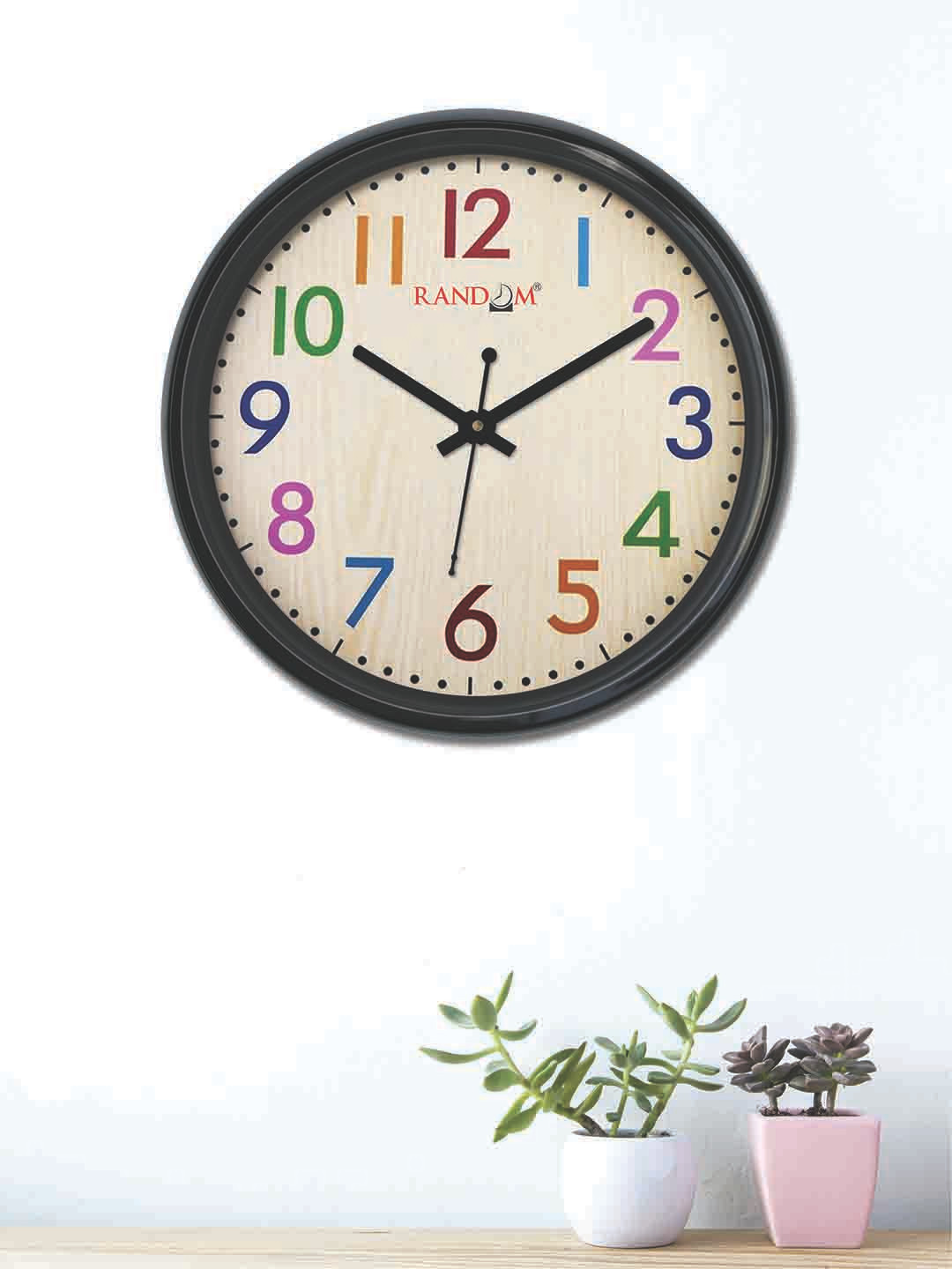 Buy RANDOM Beige Round Printed 30 X 30 Cm Analogue Wall Clock Clocks