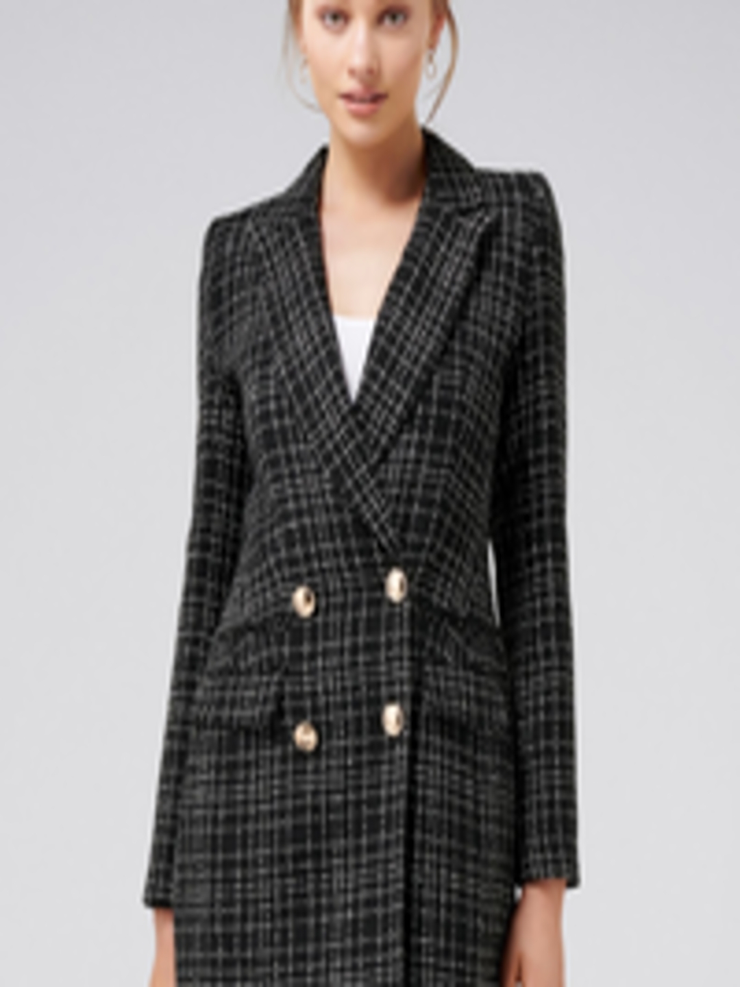Buy Forever New Women Black Checked Jacket - Jackets for Women 10758354 ...