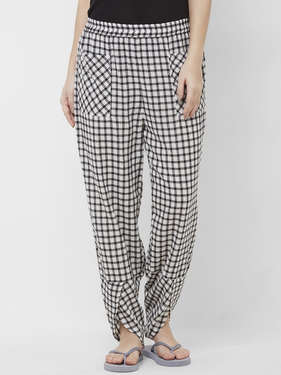 ladies checked lounge pants