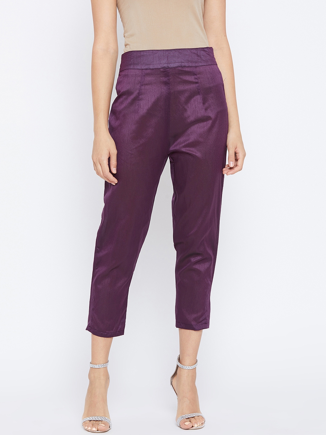 purple tailored trousers