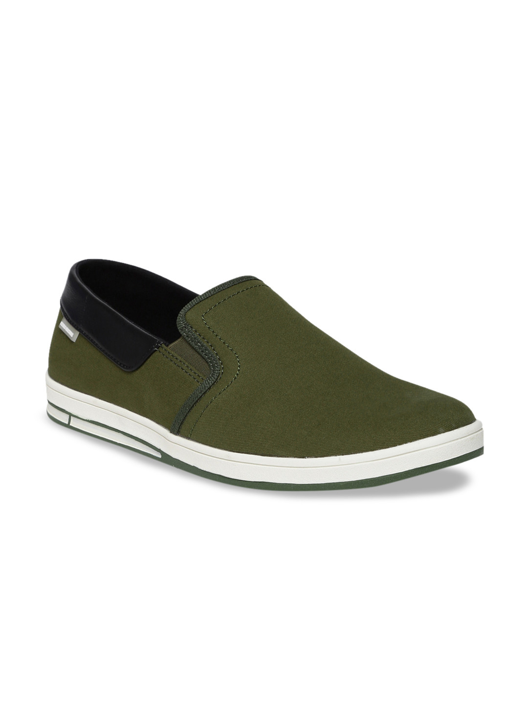 Buy Flying Machine Men Olive Green Slip On Sneakers Casual Shoes for
