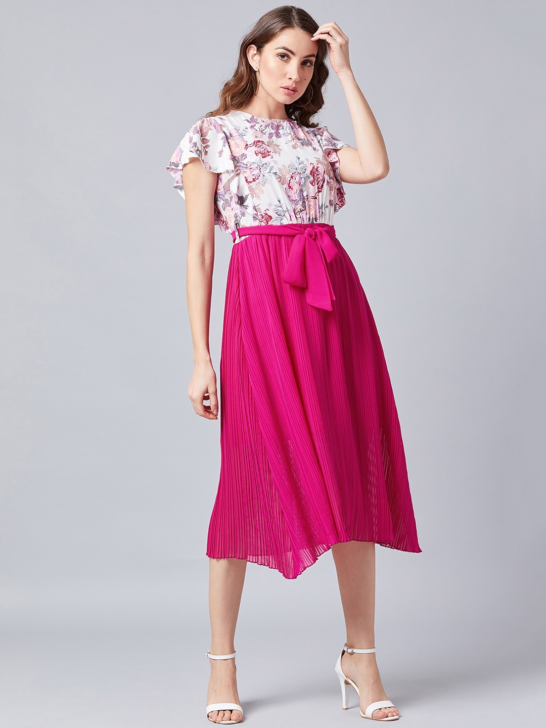 Buy Athena Women Printed Fuchsia Fit And Flare Dress Dresses For Women 10797732 Myntra 6892