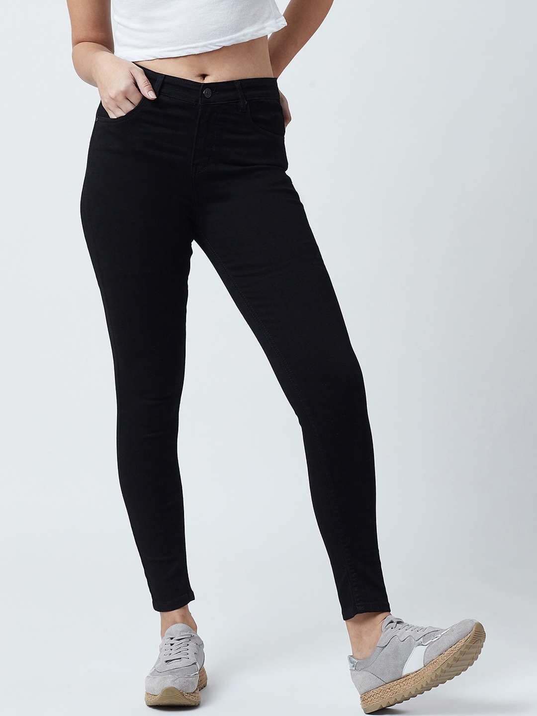 skinny fit high rise jeans for women