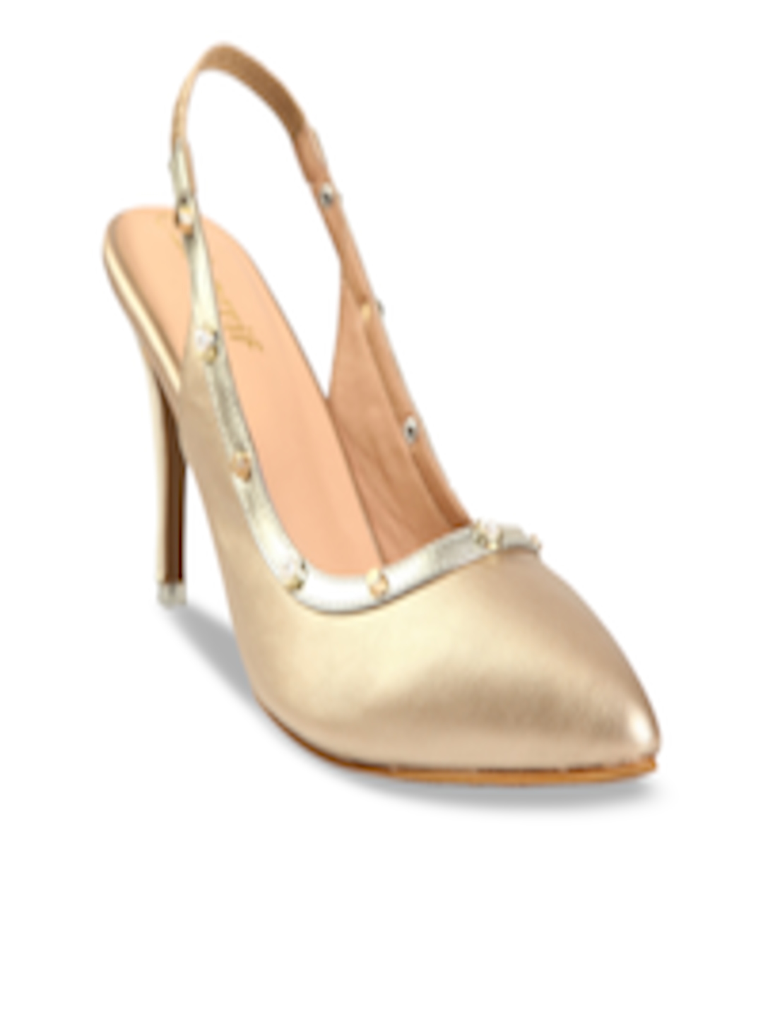 Buy Sherrif Shoes Women Gold Toned Solid Pumps - Heels for Women ...
