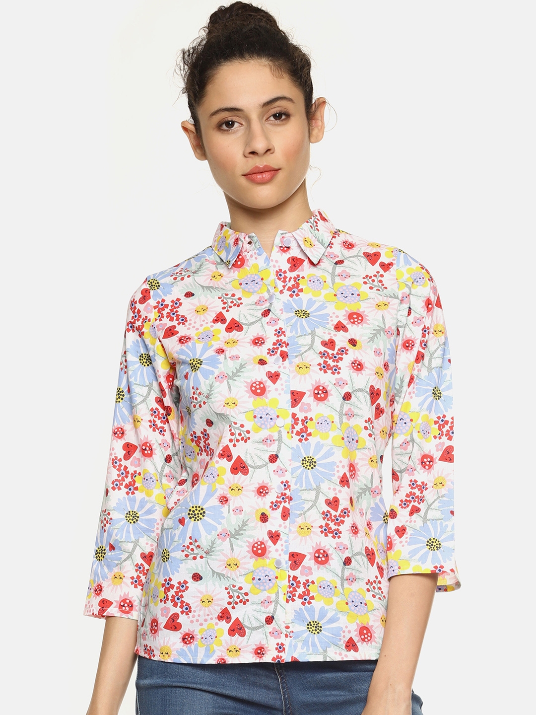 Buy AARA Women Multicoloured Regular Fit Printed Casual Shirt - Shirts ...
