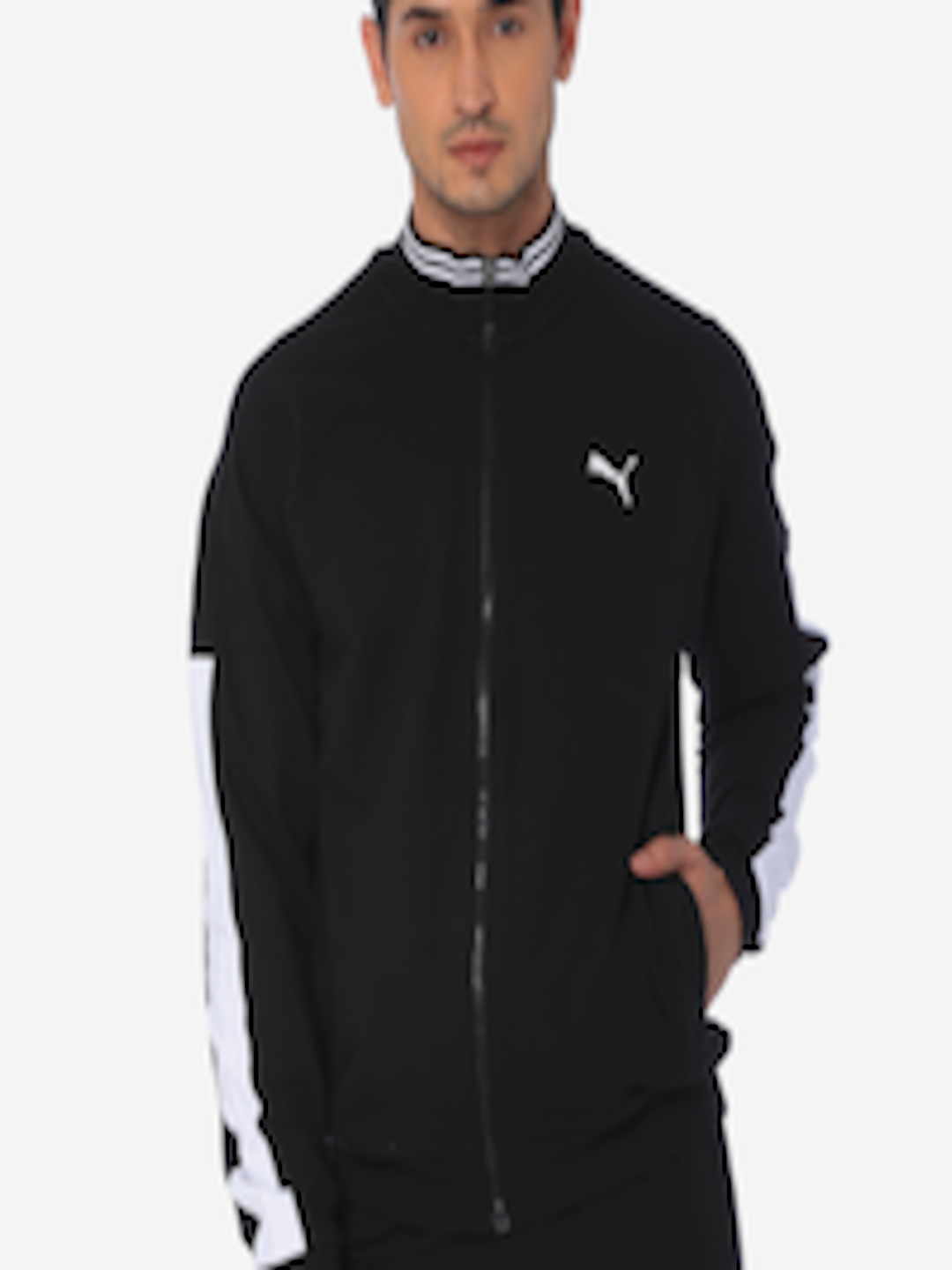 Buy Puma Men Black & White Printed VK Track Sports Jacket - Jackets for ...