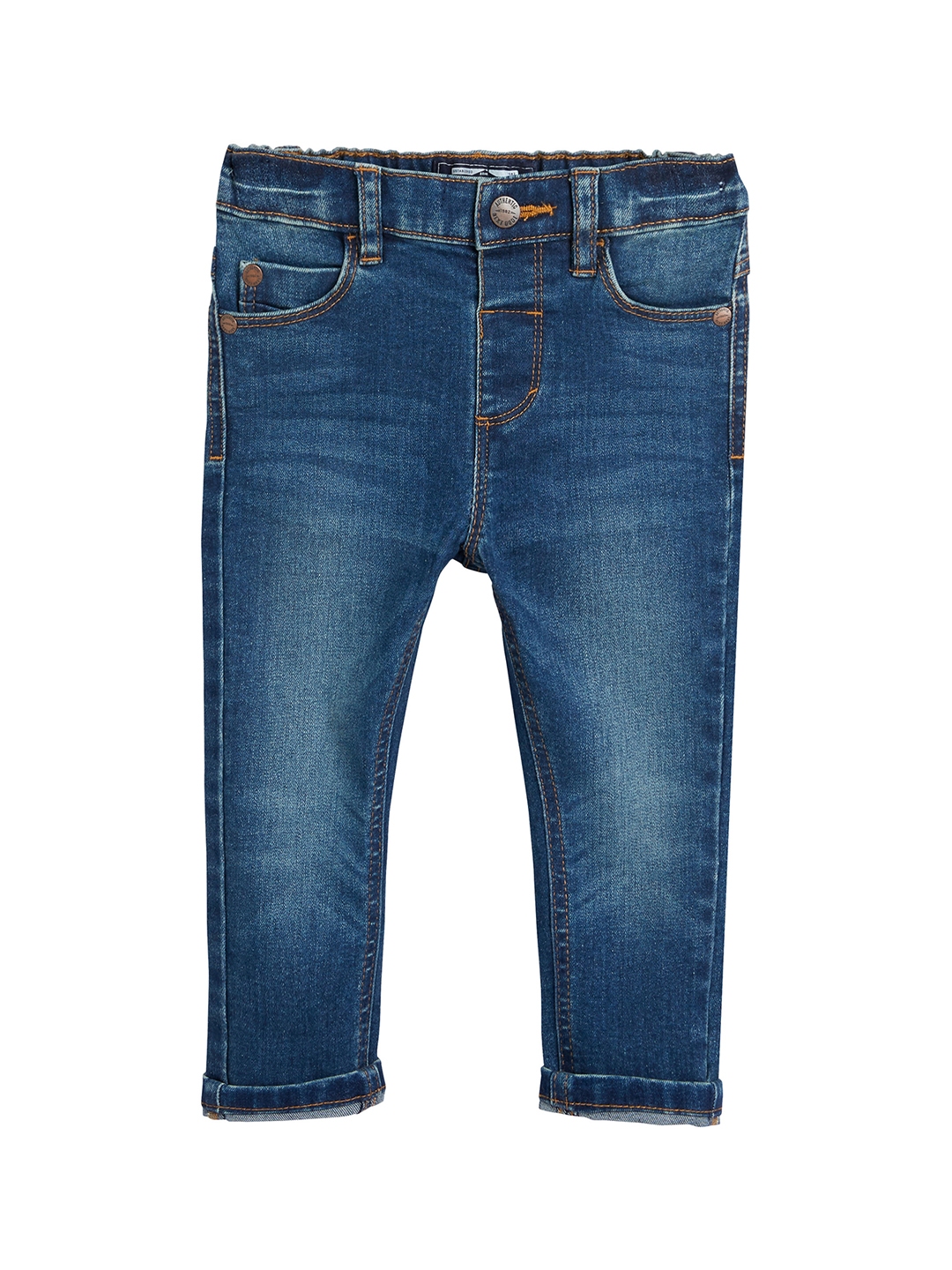 Buy Next Boys Blue Regular Fit Mid Rise Clean Look Stretchable Jeans ...