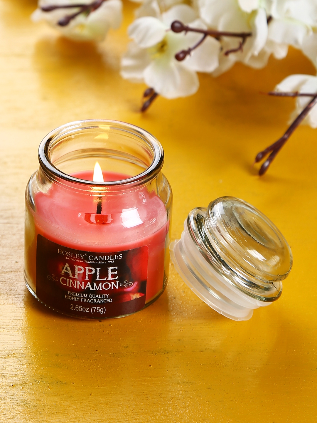 Buy HOSLEY Red Apple Cinnamon Scented 2.65 Oz Jar Candle Candles for