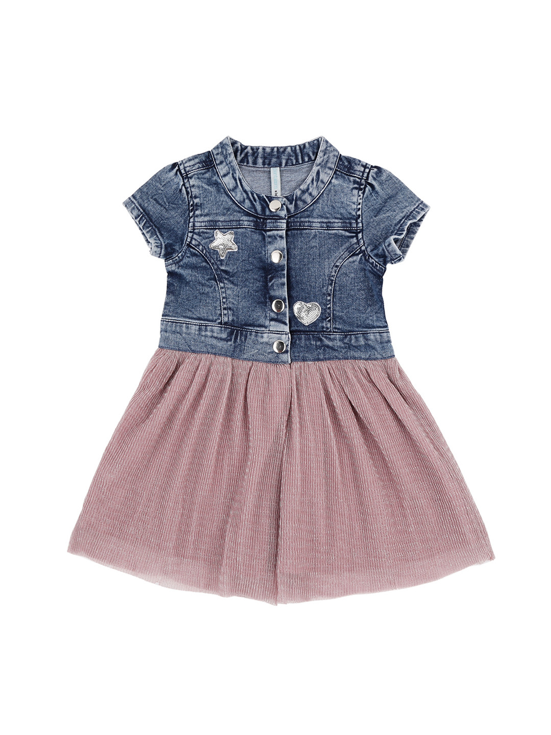 Buy Pantaloons Baby Girls Embellished Blue Fit And Flare Dress