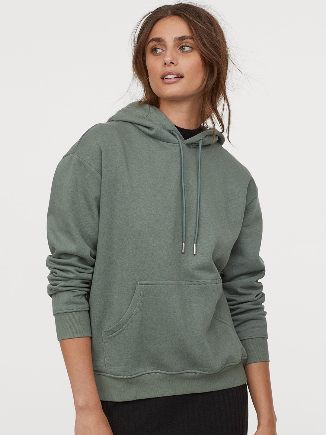 Buy H&M Women Green Hooded Top - Sweatshirts for Women 10816450 | Myntra