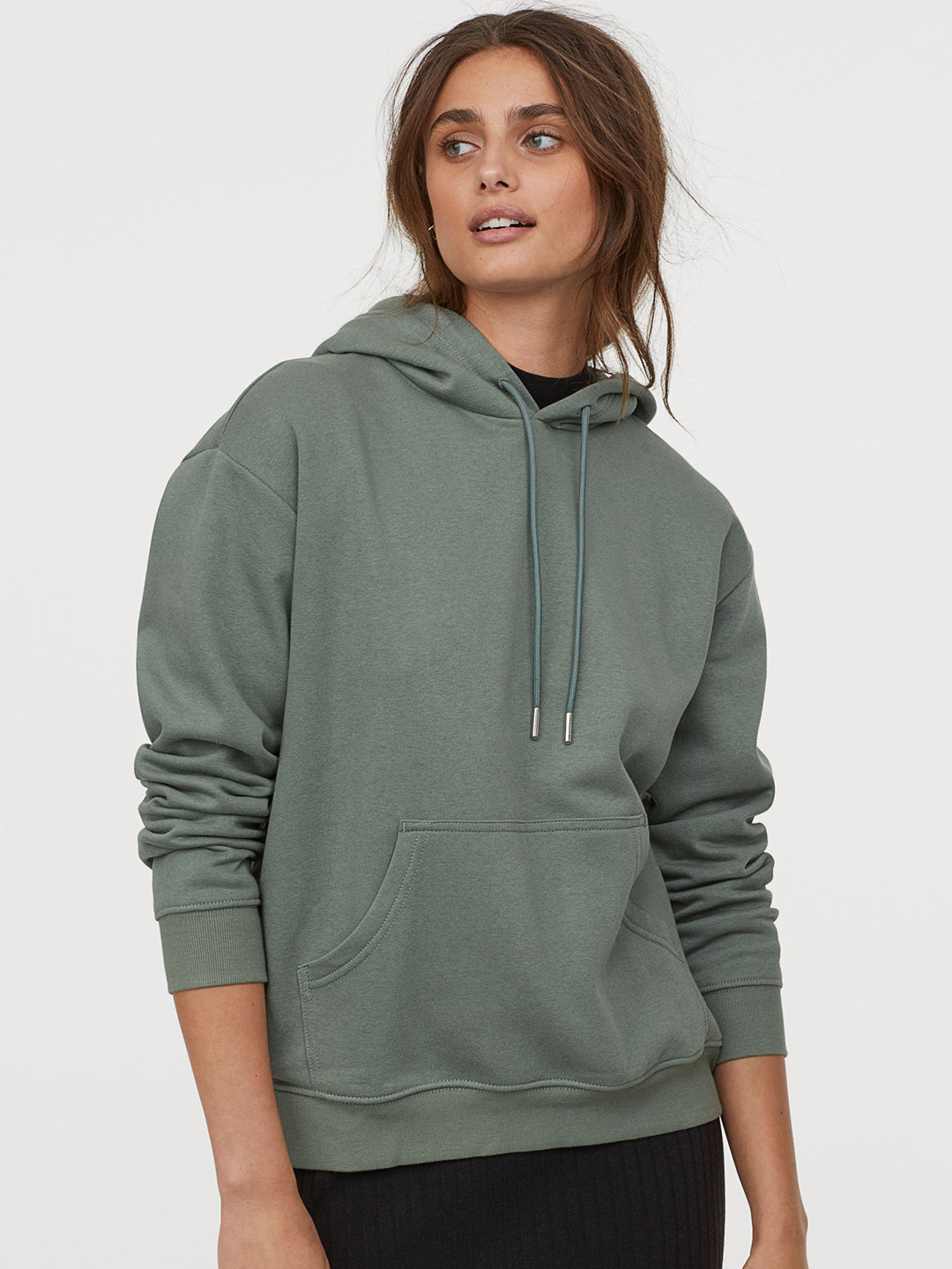 Buy H&M Women Green Hooded Top Sweatshirts for Women 10816450 Myntra