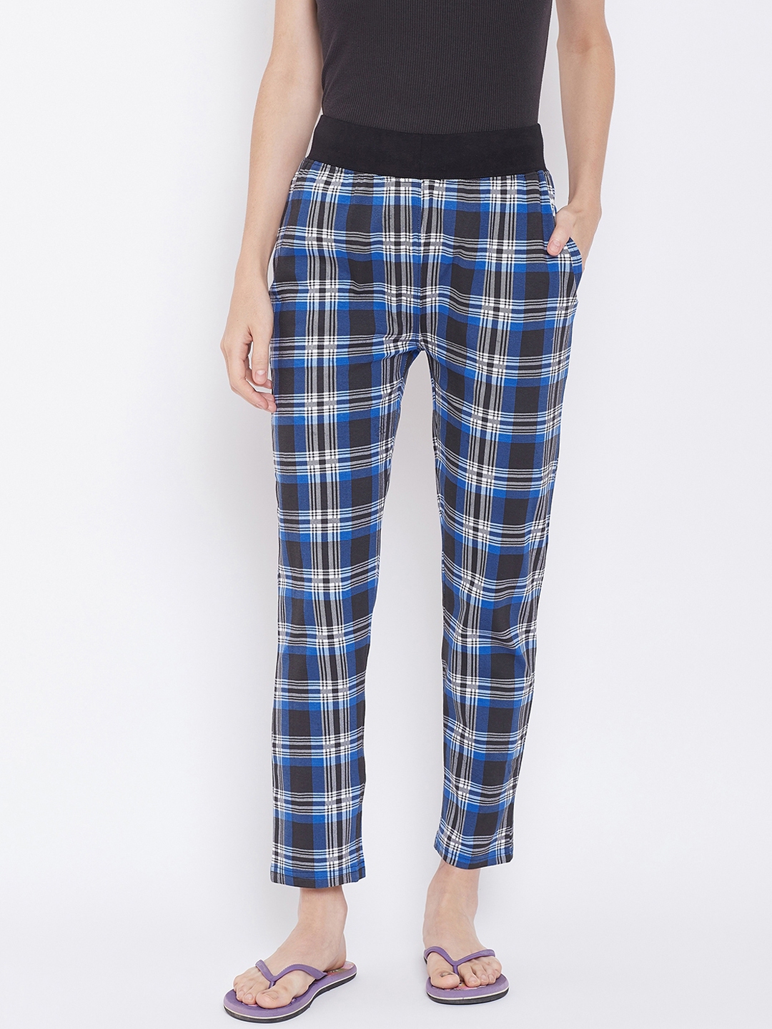 ladies checked lounge pants
