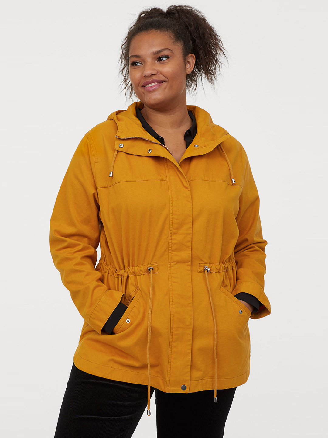 Buy H&M Plus Women Short Cotton Sustainable Parka Jackets for Women