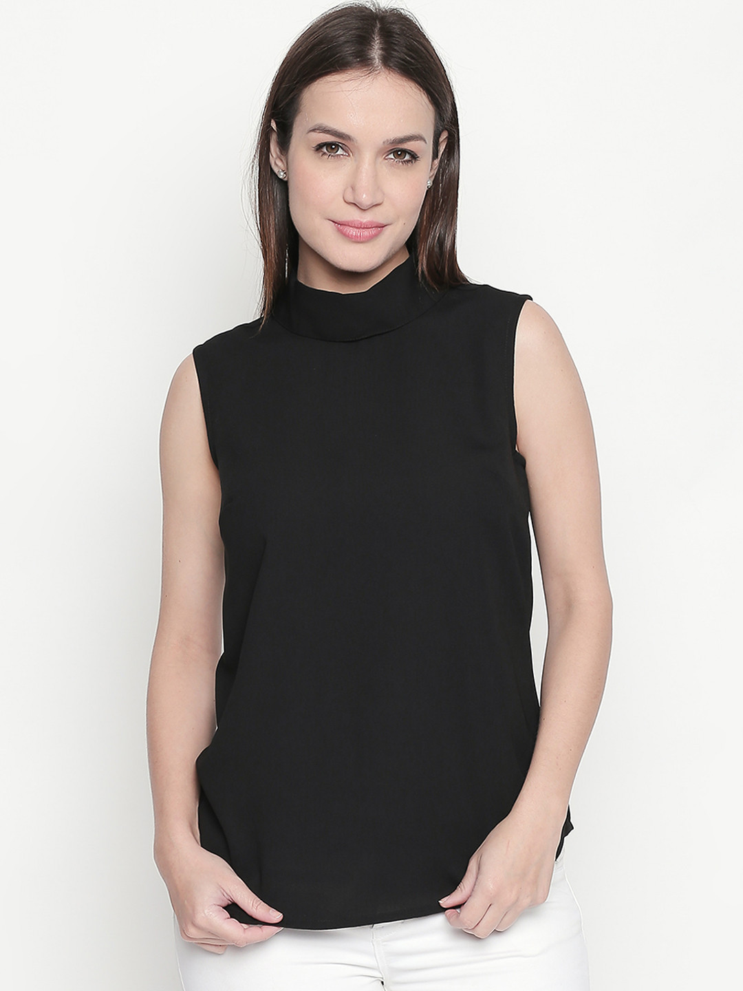 Buy Annabelle By Pantaloons Women Black Solid Top Tops for Women