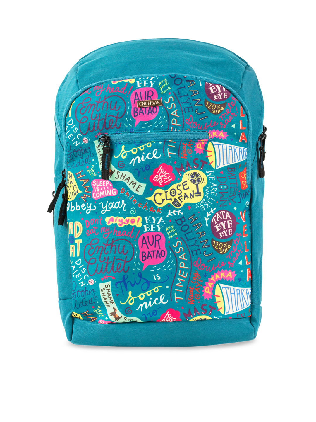 Buy Chumbak Women Teal Alphanumeric Backpack Backpacks for Women