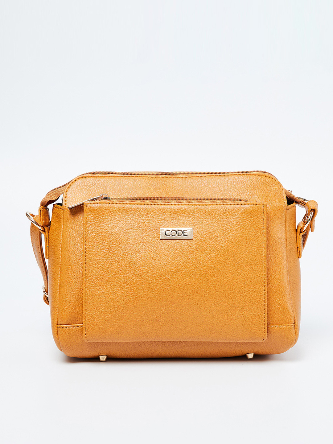 Buy CODE By Lifestyle Mustard Yellow Solid Sling Bag Handbags for