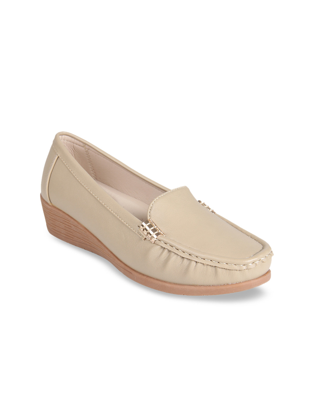 Buy Flat N Heels Women Khaki Brown Loafers Casual Shoes for Women